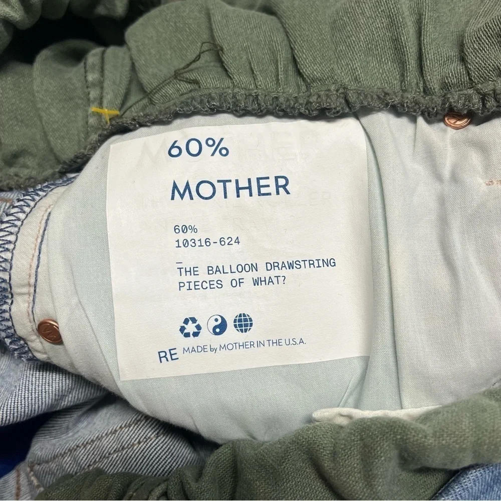 MOTHER 60% Denim The Balloon Drawstring Jogger Jeans in Pieces Of What?